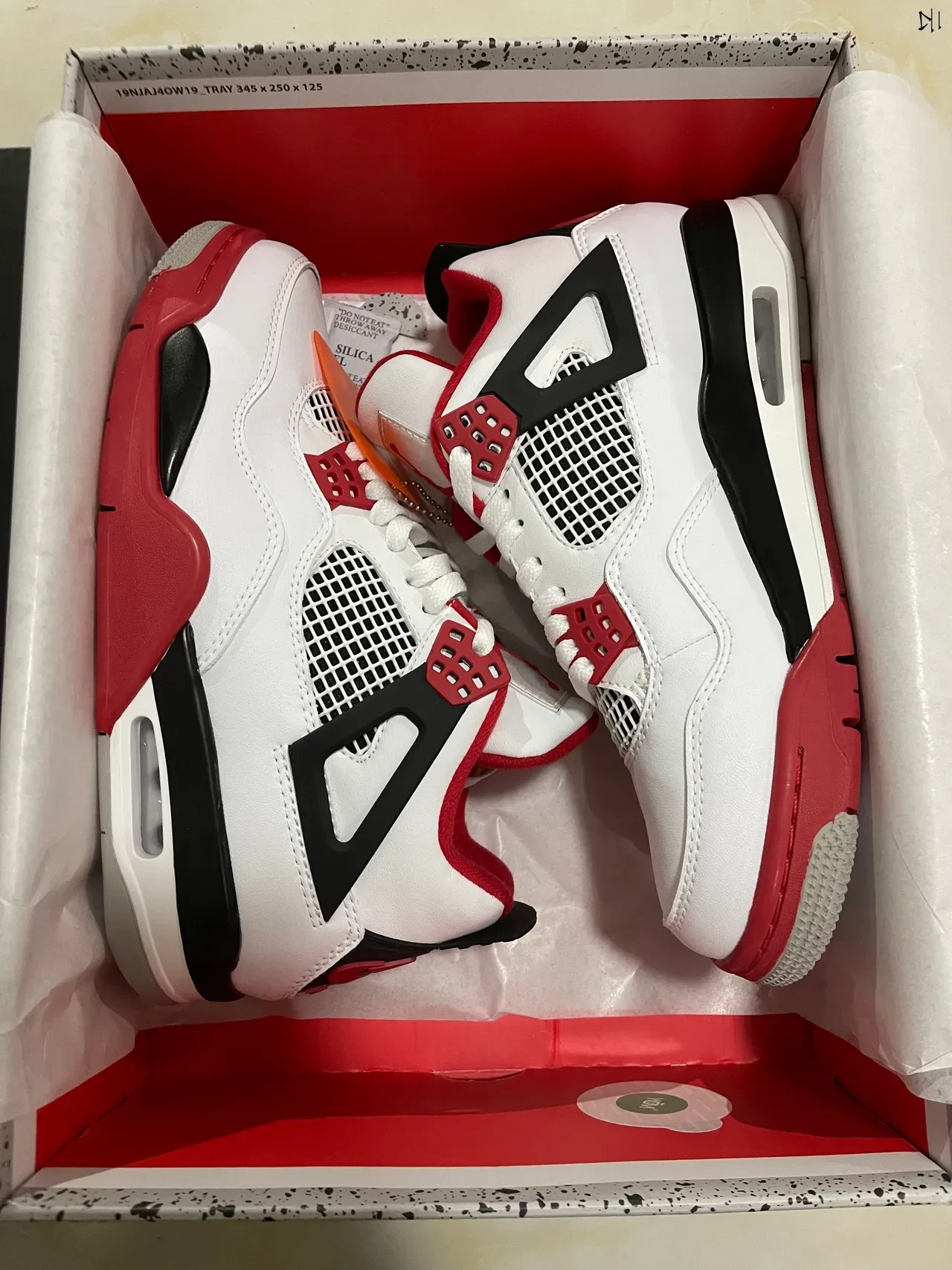 Air Jordan 4 White Red Black বাস্কেটবল জুতো 7