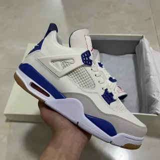 Air Jordan 4 सफेद रॉयल ब्लू गम बास्केटबॉल जूते