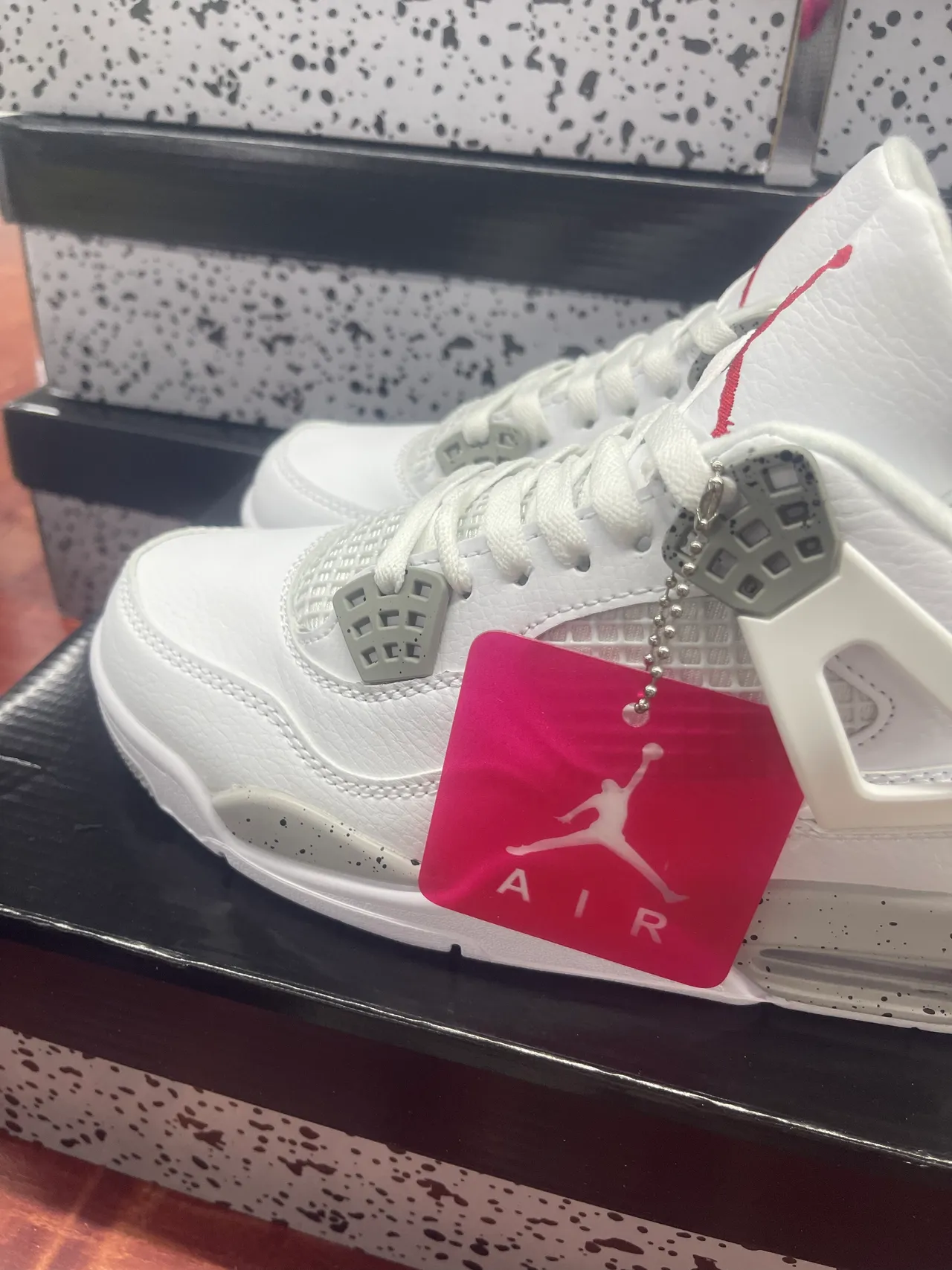 Air Jordan 4 White Speckle Basketball Shoes 2
