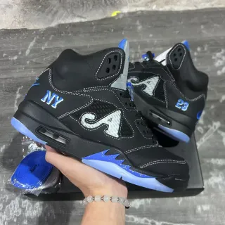 Air Jordan 5 Negro Azul NY 23 Zapatos de Baloncesto