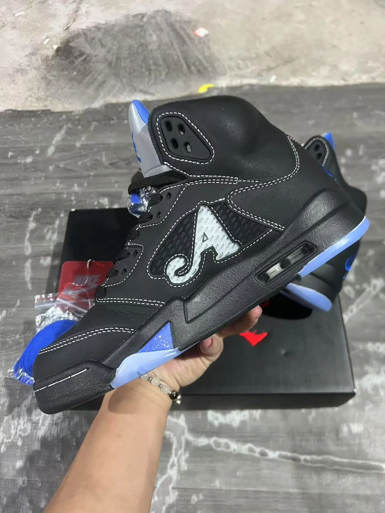 Air Jordan 5 Negro Azul NY 23 Zapatos de Baloncesto 5