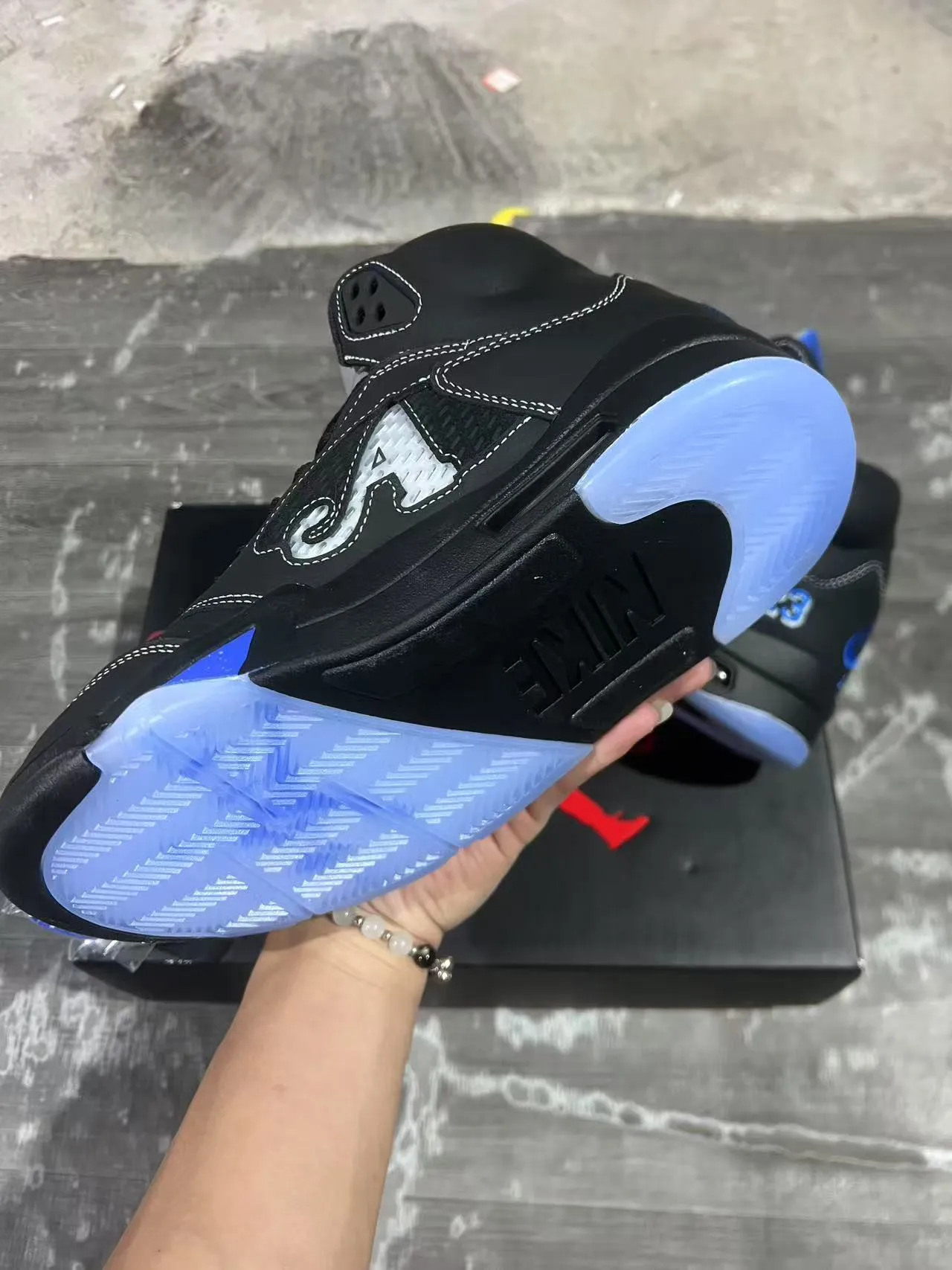 Air Jordan 5 Negro Azul NY 23 Zapatos de Baloncesto 6