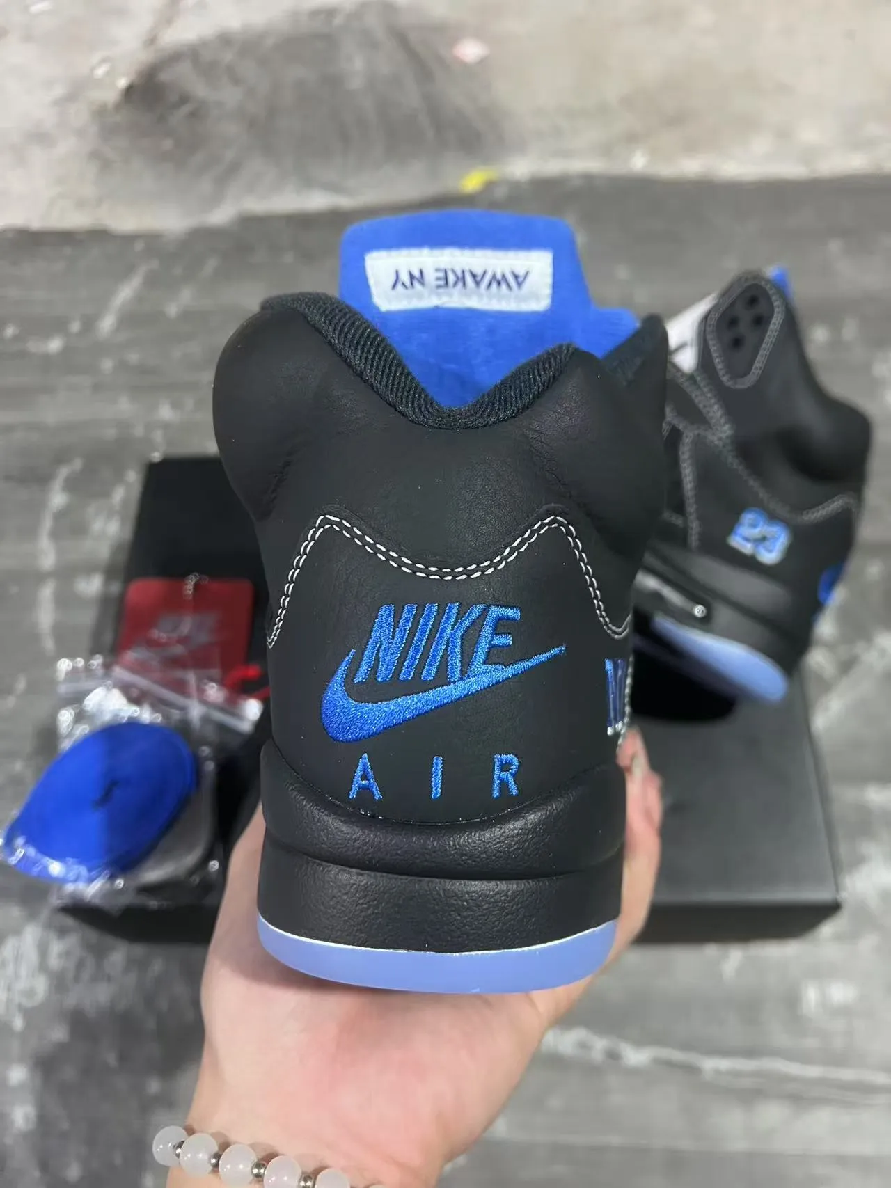 Air Jordan 5 Negro Azul NY 23 Zapatos de Baloncesto 8