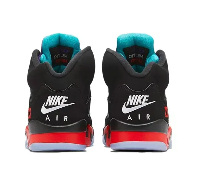 Air Jordan 5 काले लाल नीले बैंगनी बास्केटबॉल जूते 5