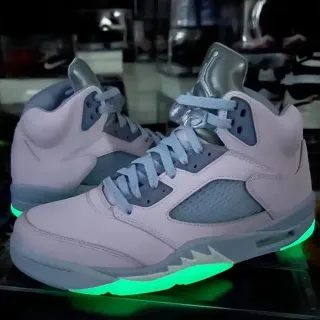 Air Jordan 5 पर्पल ग्रे हाई-टॉप परफोरेटेड टंग बास्केटबॉल जूते