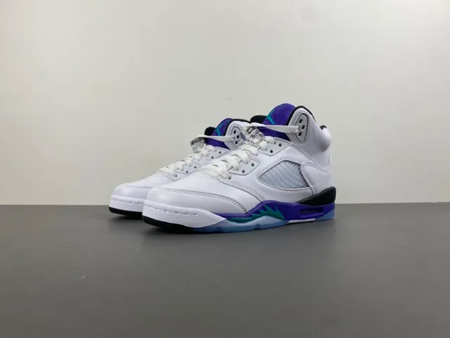 Chaussures de basketball Air Jordan 5 blanc violet sarcelle 10
