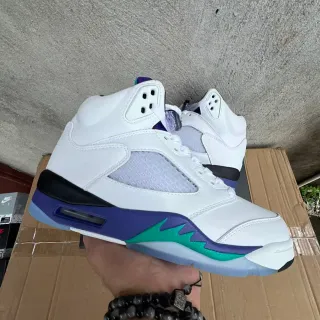 Air Jordan 5 सफ़ेद बैंगनी टील बास्केटबॉल जूते