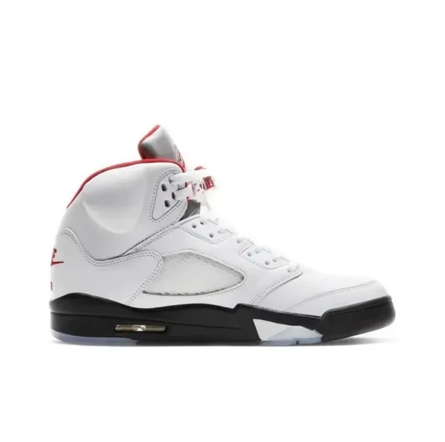 Air Jordan 5 أحذية كرة السلة أبيض أحمر أسود 6