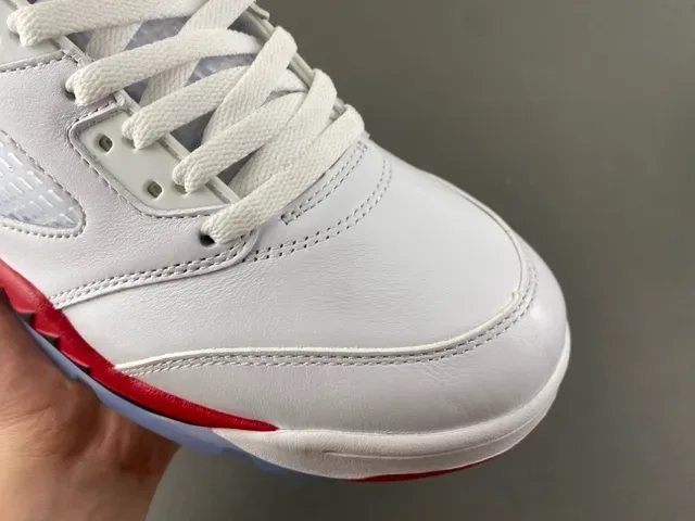 Air Jordan 5 White Red Black Basketball Shoes 2