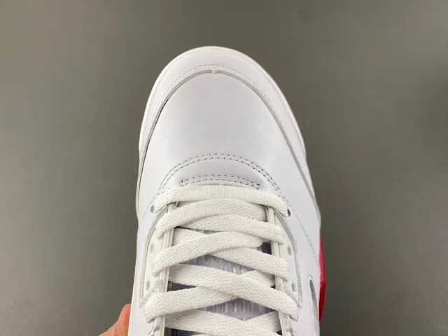 Air Jordan 5 White Red Black Basketball Shoes 5