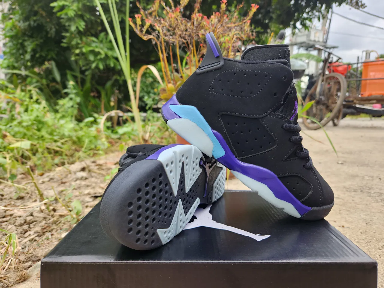 حذاء كرة السلة Air Jordan 6 أسود وأرجواني جليدي 3