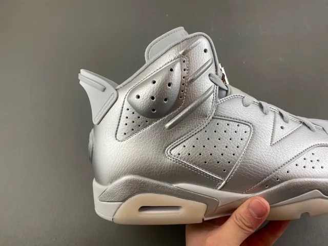 Tênis de basquete Air Jordan 6 prata metálico 3