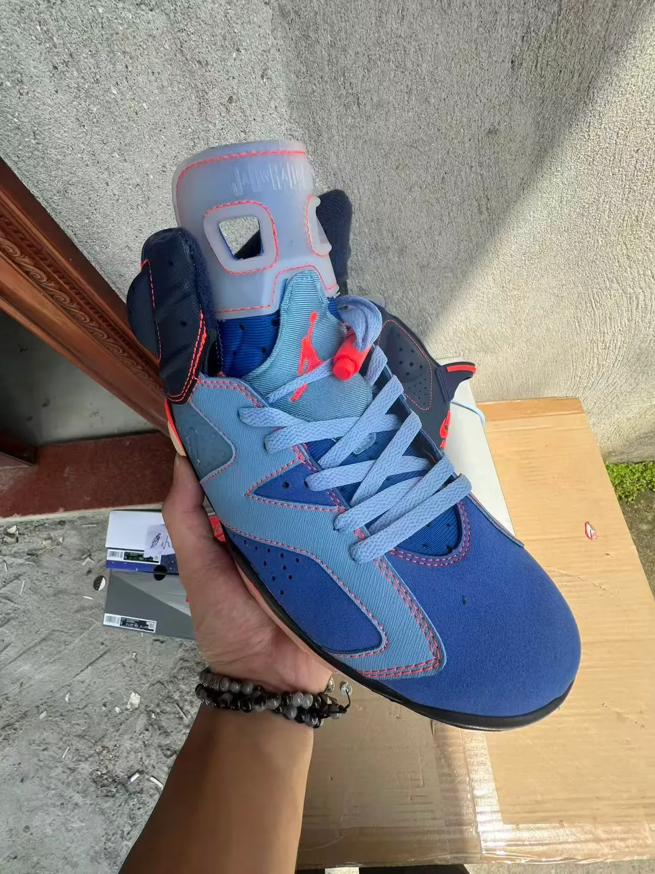 Air Jordan 6 Navy Light Blue Orange बास्केटबॉल जूते 2