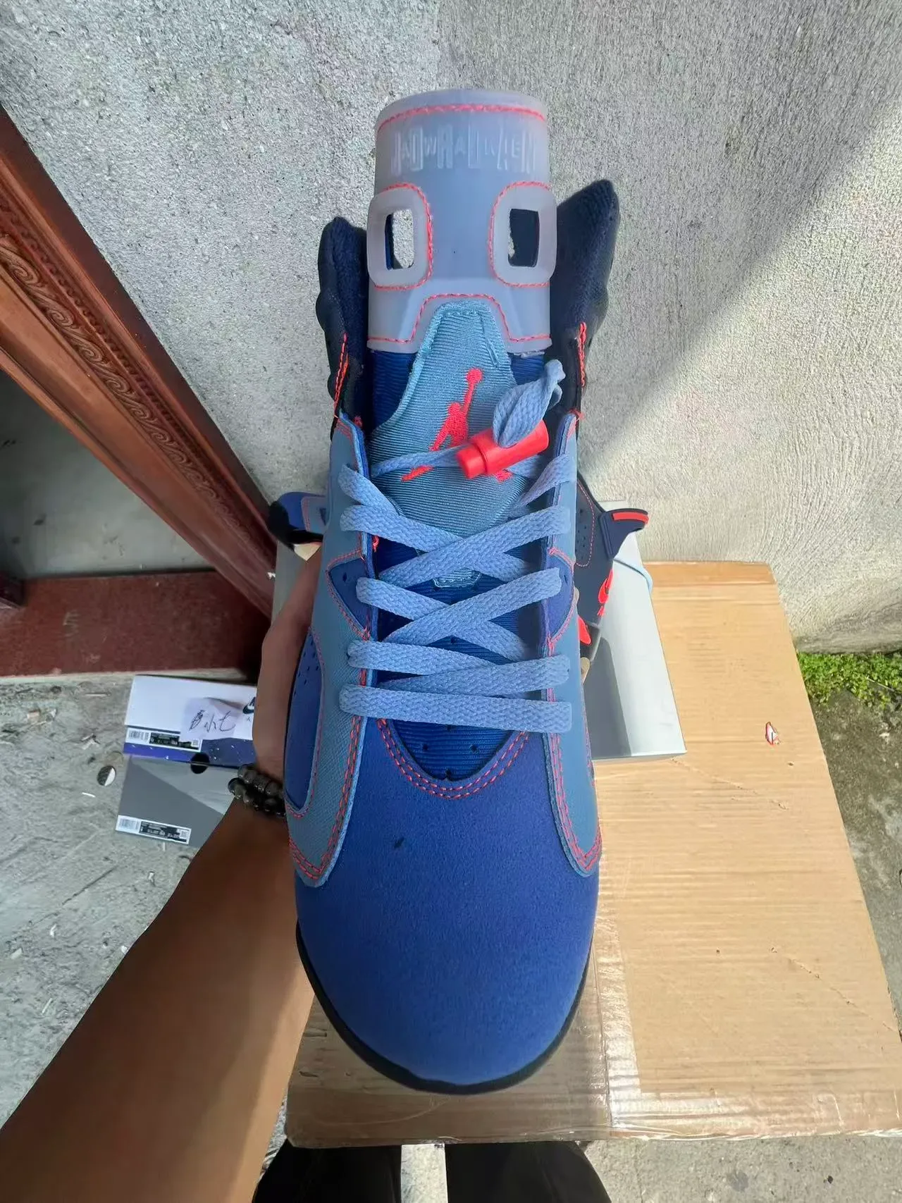 Air Jordan 6 Navy Light Blue Orange बास्केटबॉल जूते 3