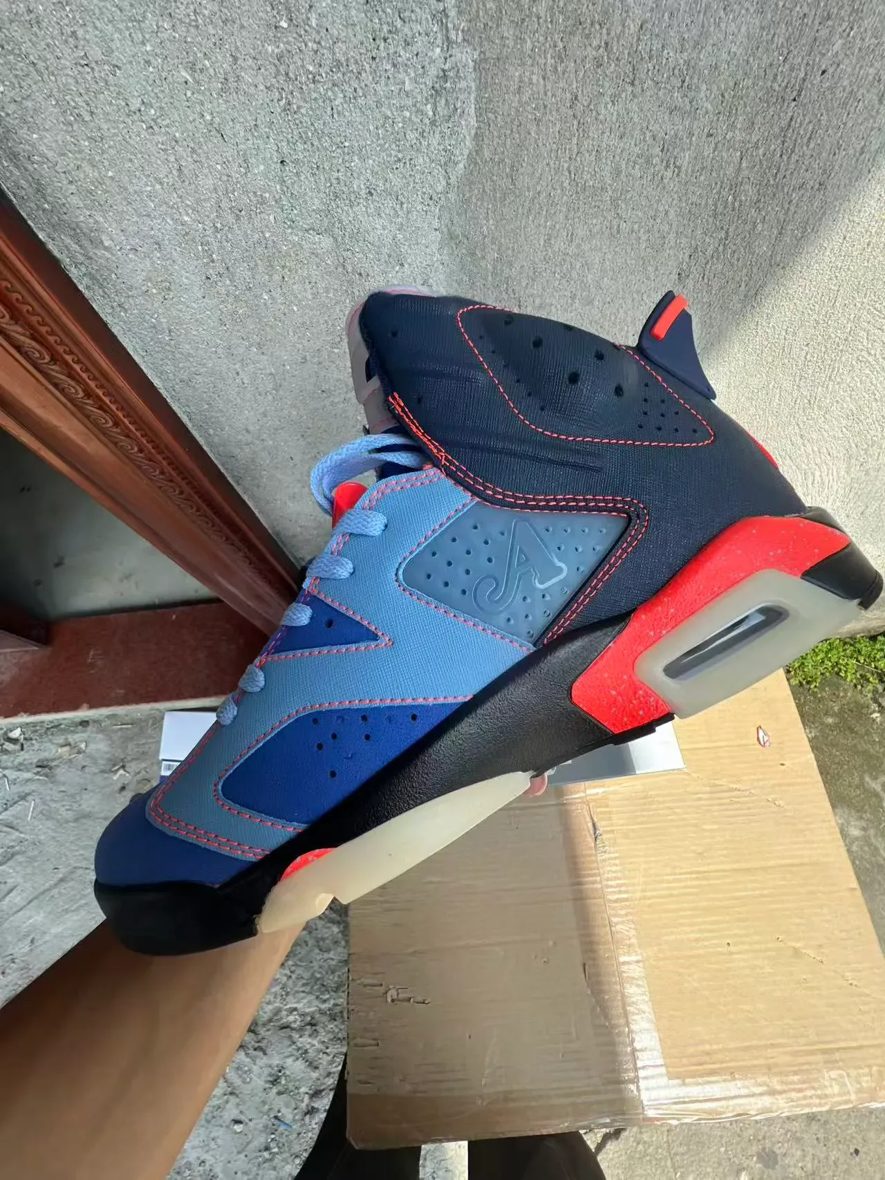 Air Jordan 6 Navy Light Blue Orange बास्केटबॉल जूते 5