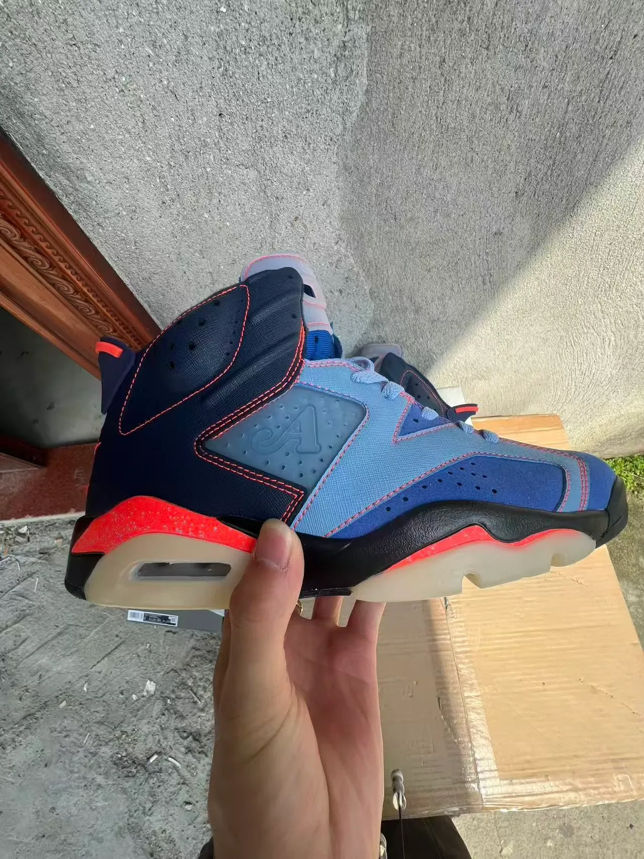 Air Jordan 6 Navy Light Blue Orange बास्केटबॉल जूते 7