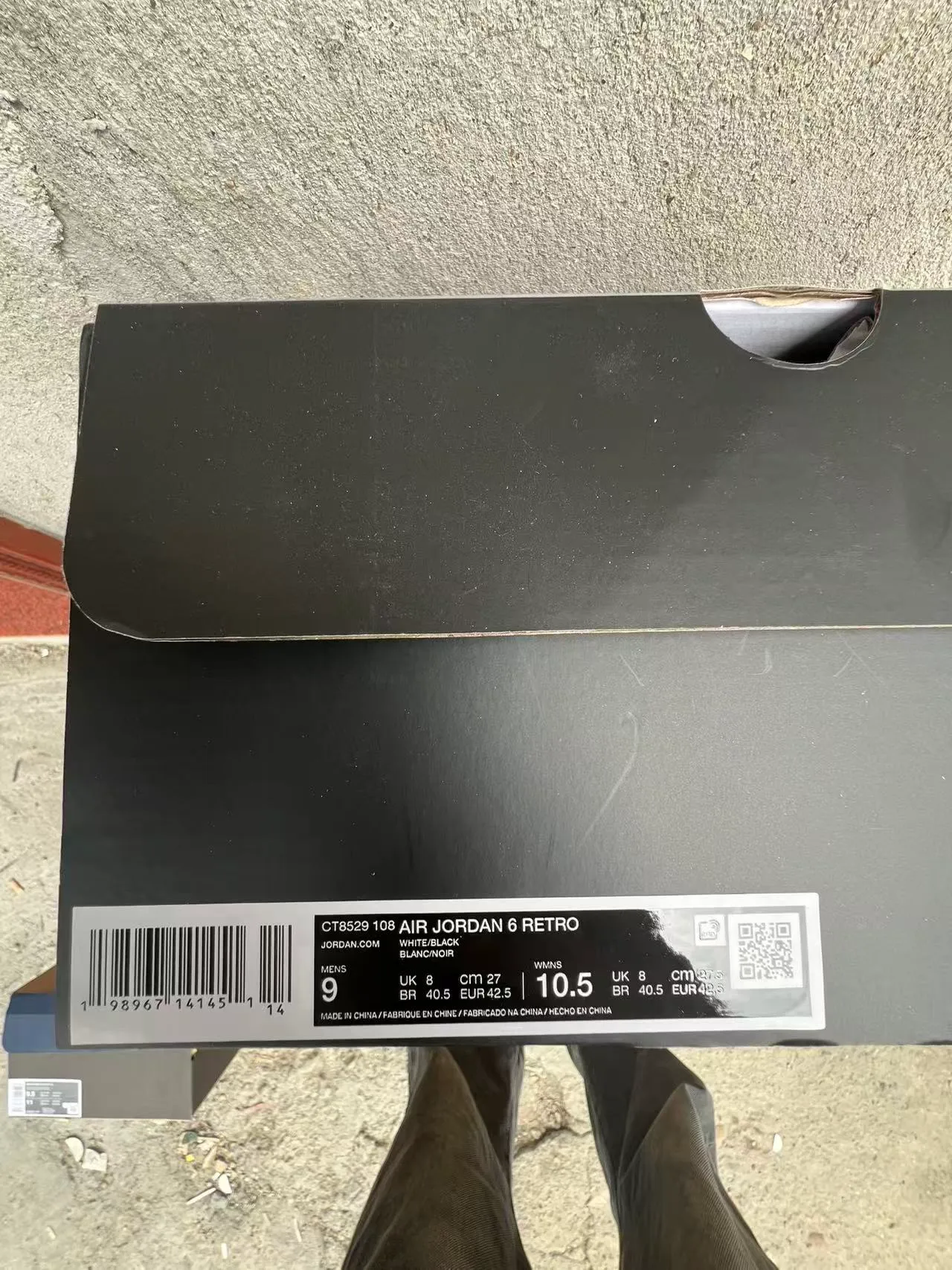 Chaussures de basketball Air Jordan 6 blanc et noir moucheté 10