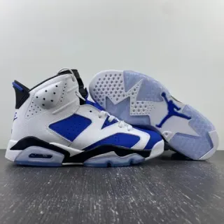 Air Jordan 6 أبيض أزرق ملكي أسود أحذية كرة السلة