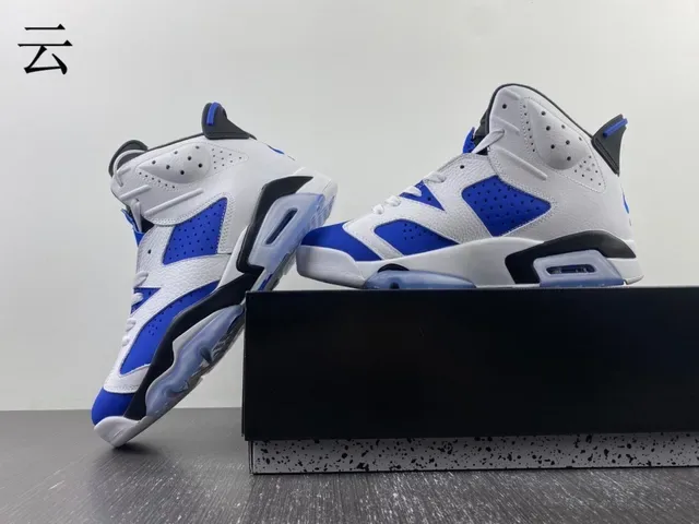 Air Jordan 6 সাদা রয়েল ব্লু কালো বাস্কেটবॉल জুতা 4