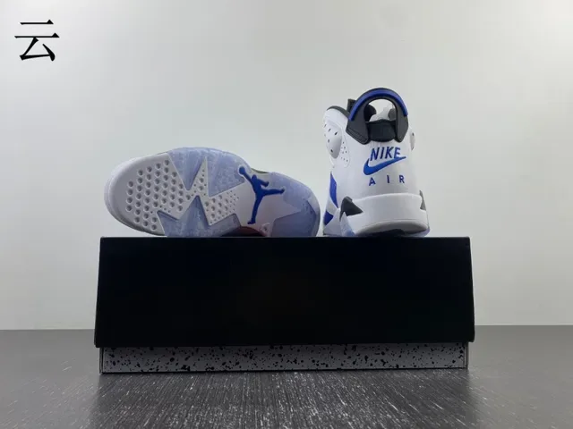 Air Jordan 6 সাদা রয়েল ব্লু কালো বাস্কেটবॉल জুতা 7