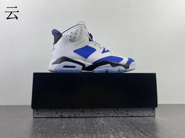 Air Jordan 6 সাদা রয়েল ব্লু কালো বাস্কেটবॉल জুতা 9