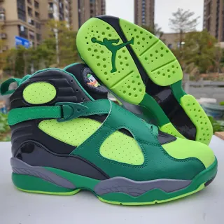 Tênis de basquete Air Jordan 8 verde e verde-limão neon