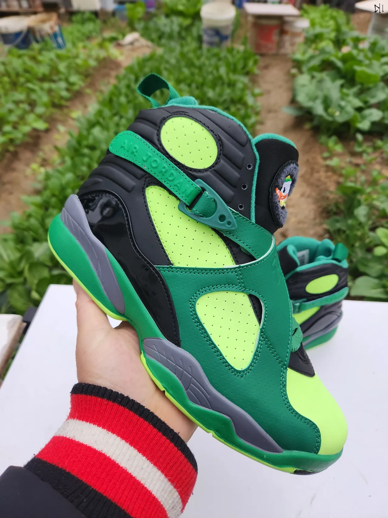 Chaussures de basketball Air Jordan 8 vert et lime fluo 2