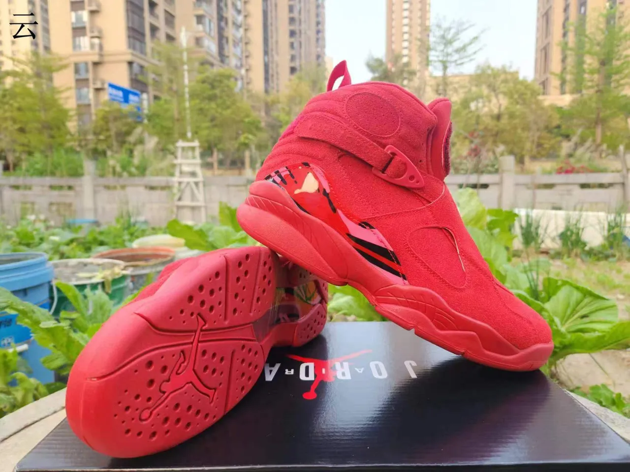 Zapatillas de baloncesto Air Jordan 8 rojo y negro 5