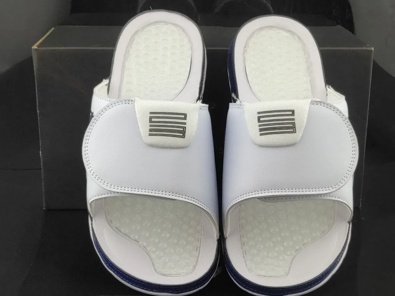 Air Jordan Hydro Slide نعال أبيض ونافي 5