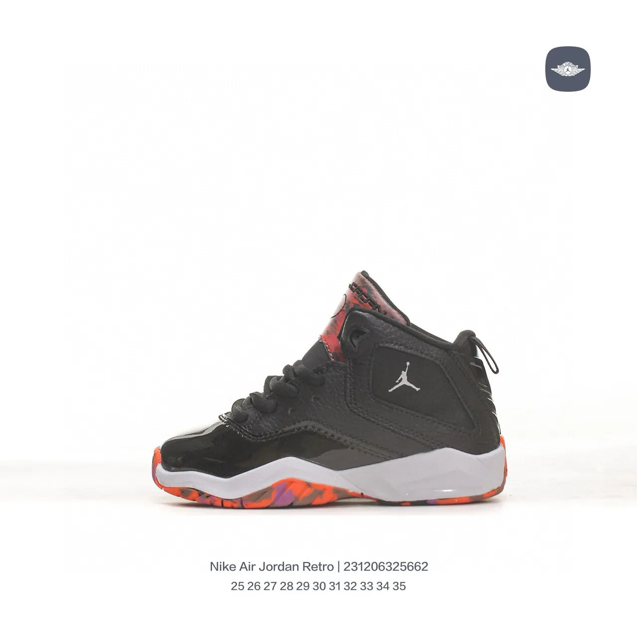 Air Jordan Retro काले नारंगी सफेद बास्केटबॉल जूते 2