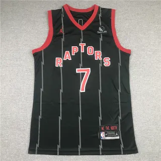 Regata Air Jordan Toronto Raptors City Edition com listras de relâmpago preto e vermelho