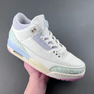 Zapatillas de baloncesto de caña alta Air Jordan blanco y rosa con estampado de elefante