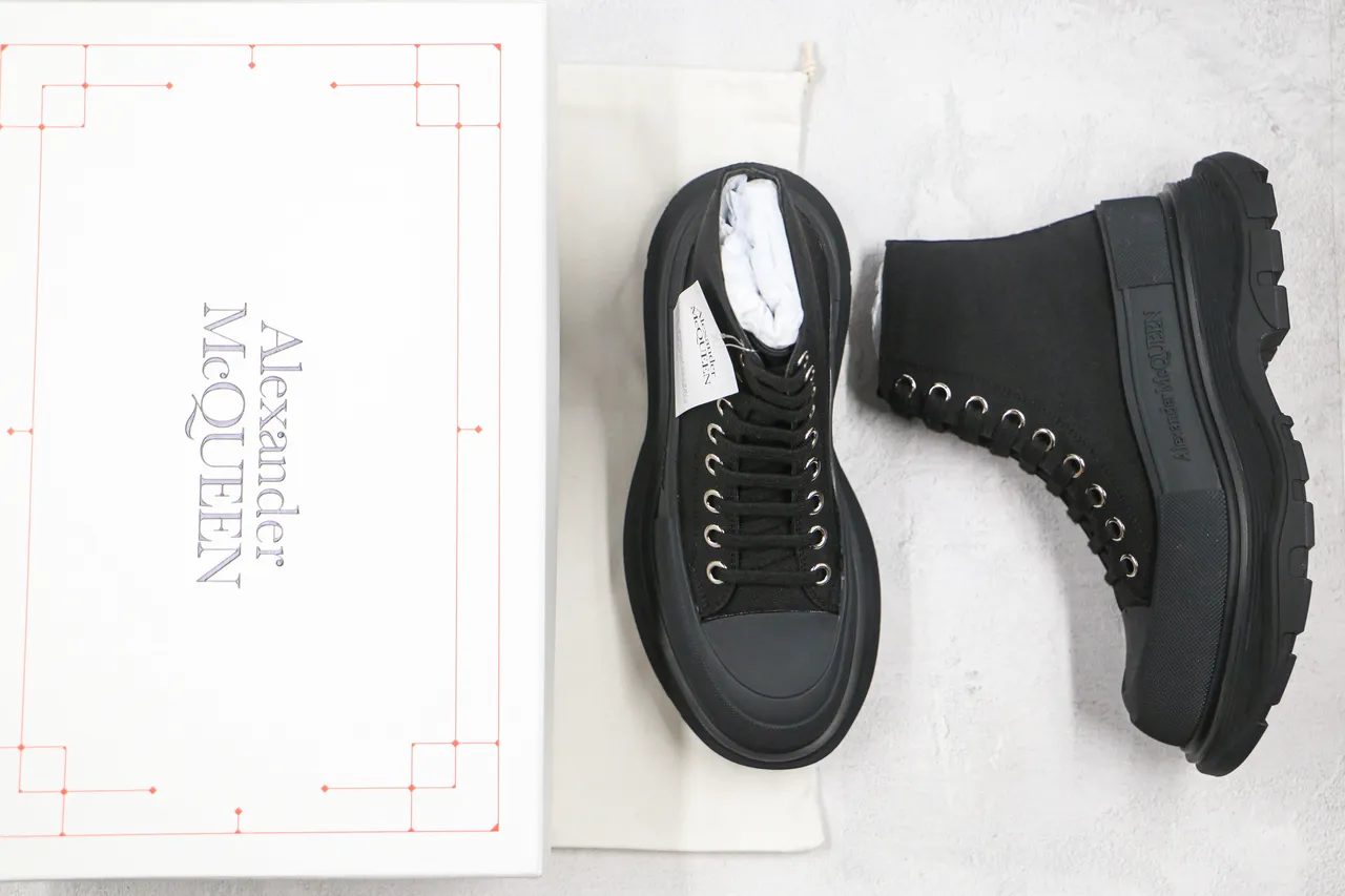 Alexander McQueen Sneaker oversize noir toile bottine de cheville 8