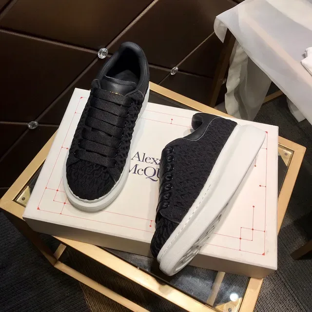 Alexander McQueen Oversized Sneaker Black Knitted Upper Lifestyle Sneakers 8