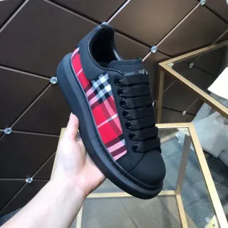 Alexander McQueen Oversized Sneaker Black Red Plaid Lifestyle Sneakers