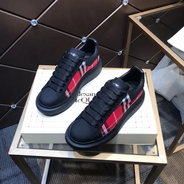 Alexander McQueen Oversized Sneaker Black Red Plaid Lifestyle Sneakers 8