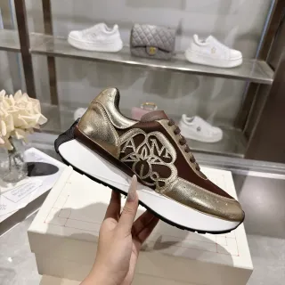 Alexander McQueen Oversized Sneaker Gold Brown Metallic Lifestyle Sneakers