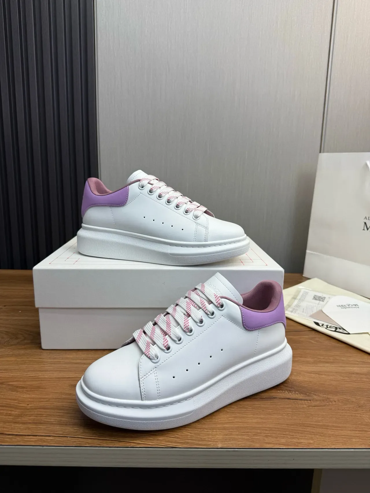 Alexander McQueen Oversized Sneaker White and Purple Lifestyle Sneakers 5