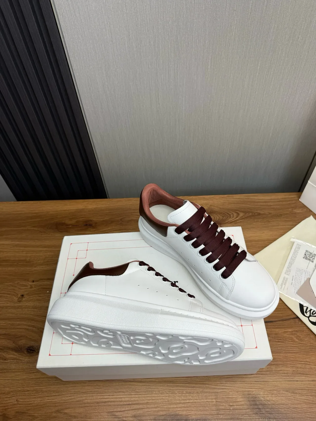 Alexander McQueen Oversized Sneaker White Brown Skull Heel Lifestyle Sneakers 5