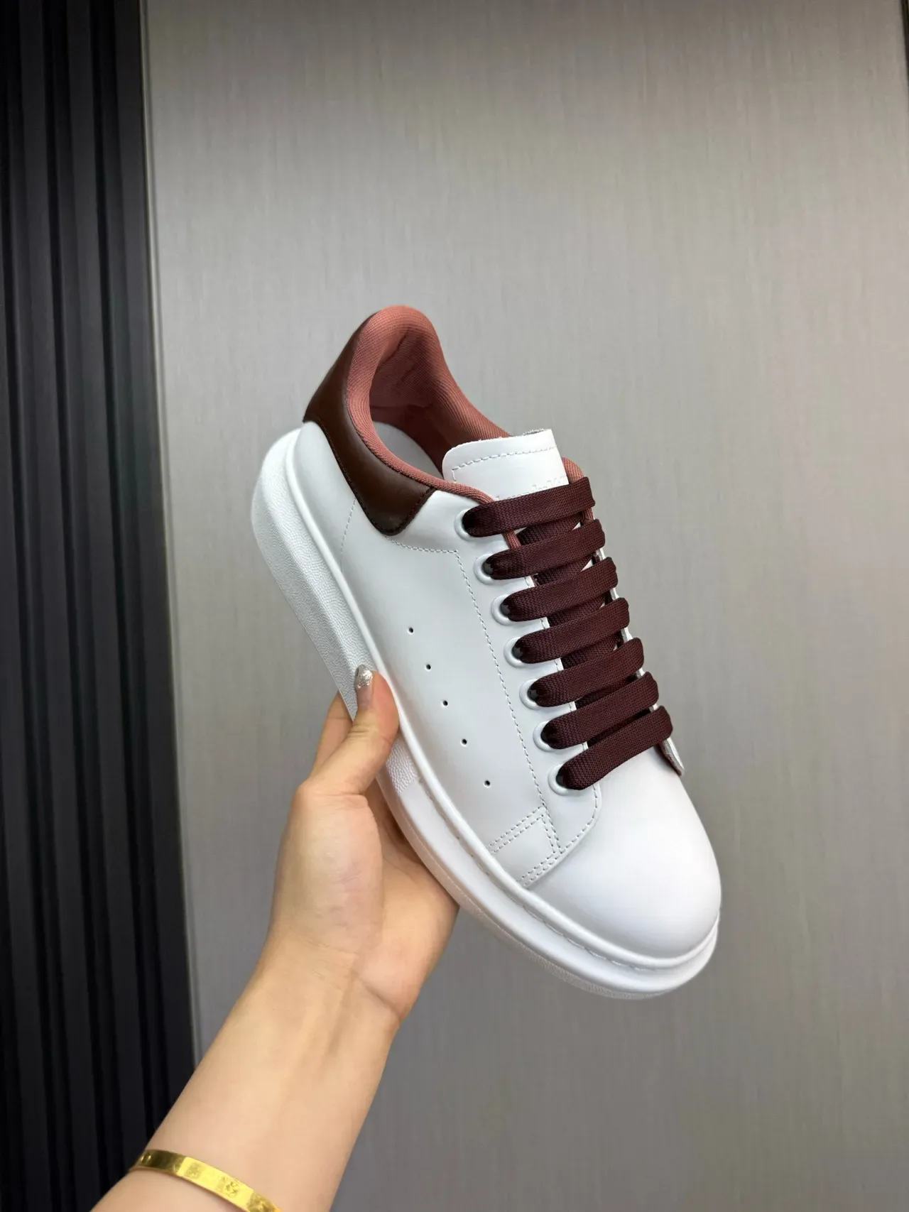 Alexander McQueen Oversized Sneaker White Brown Skull Heel Lifestyle Sneakers 7