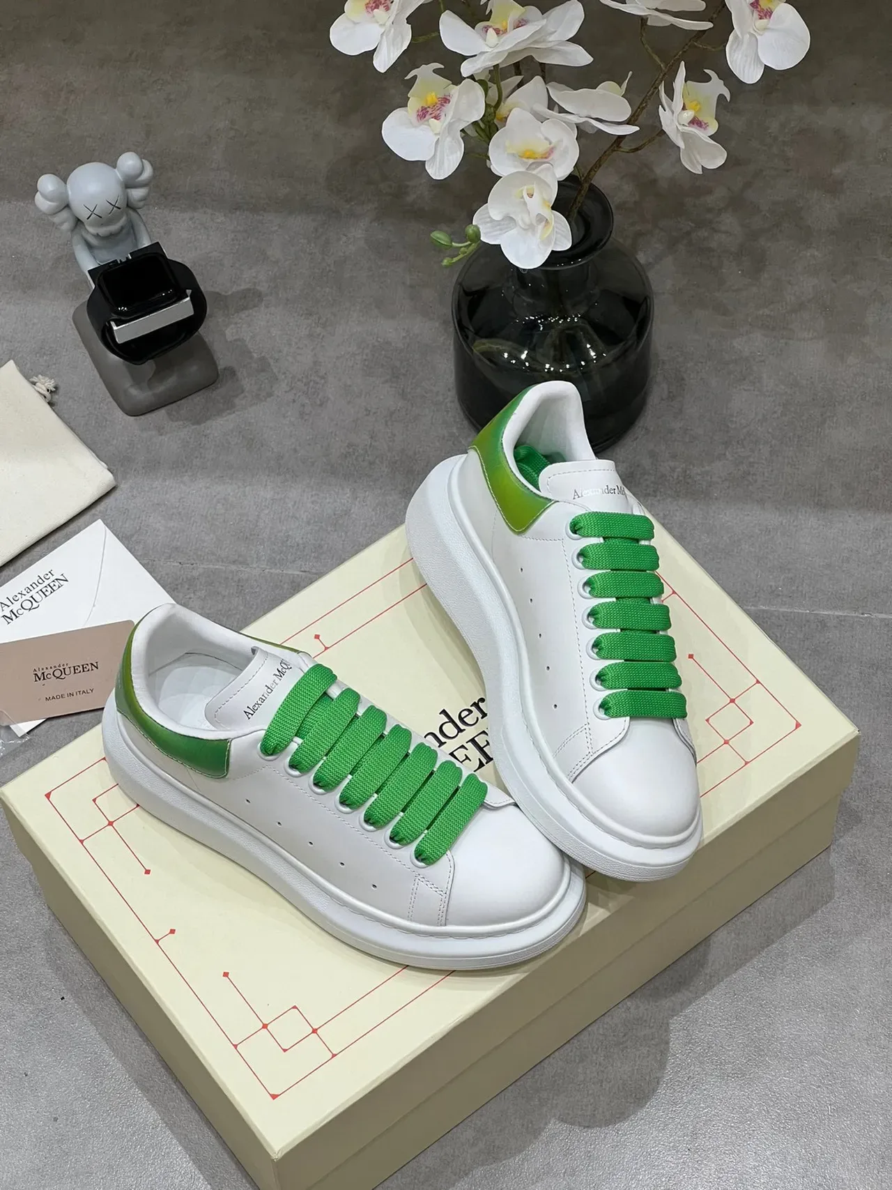 Alexander McQueen Oversized Sneaker White Green Gradient Lifestyle Sneakers 6