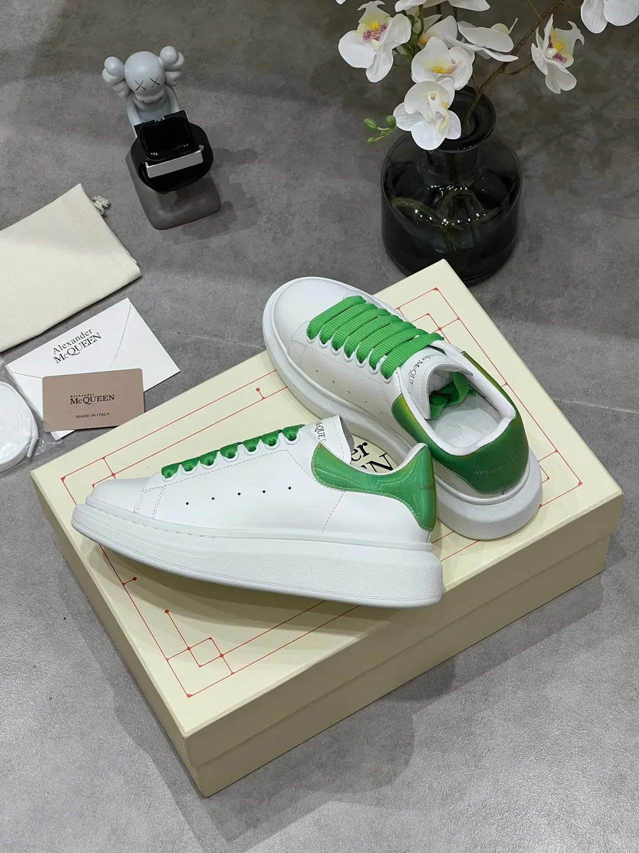 Alexander McQueen Oversized Sneaker White Green Gradient Lifestyle Sneakers 7