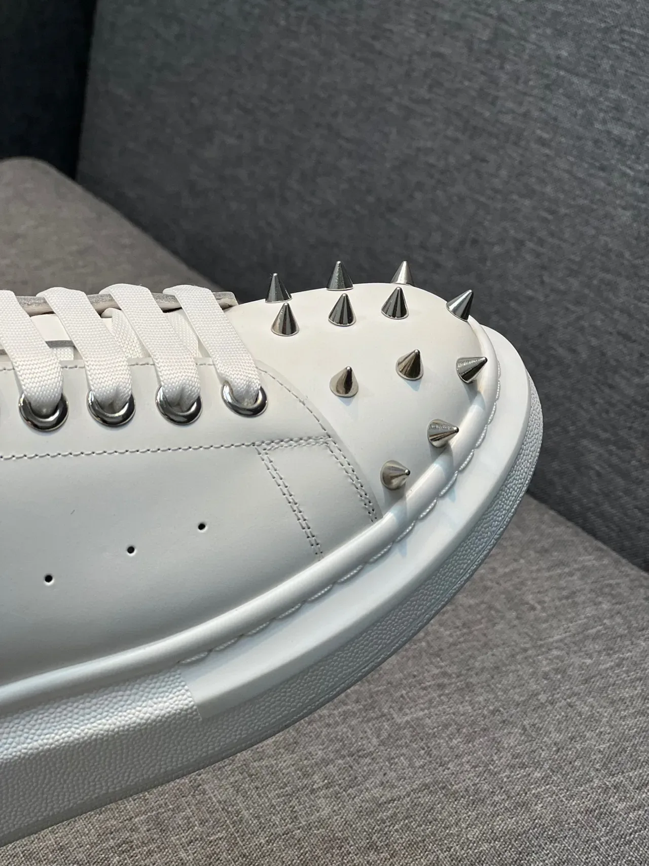 Alexander McQueen Oversized Sneaker White Studded Toe Lifestyle Sneakers 3