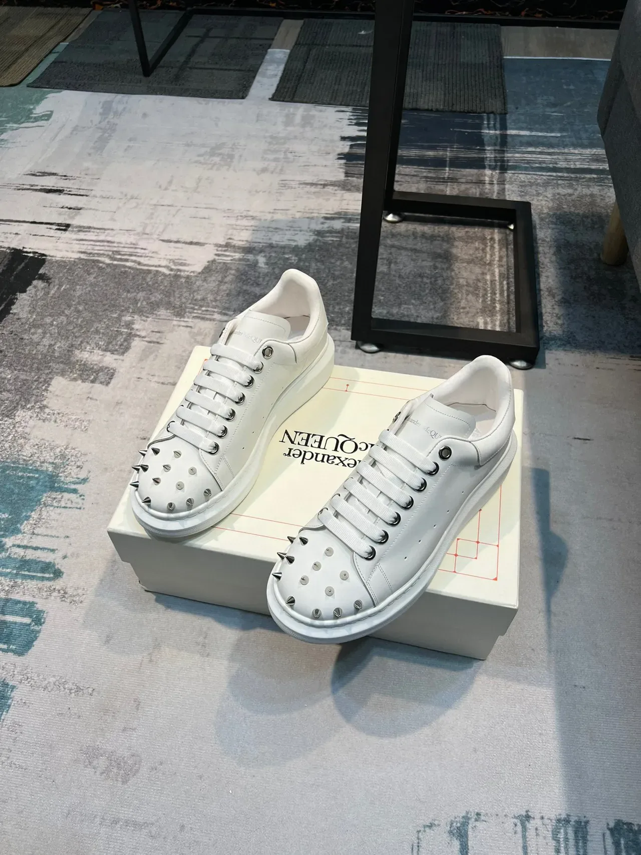 Alexander McQueen Oversized Sneaker White Studded Toe Lifestyle Sneakers 5