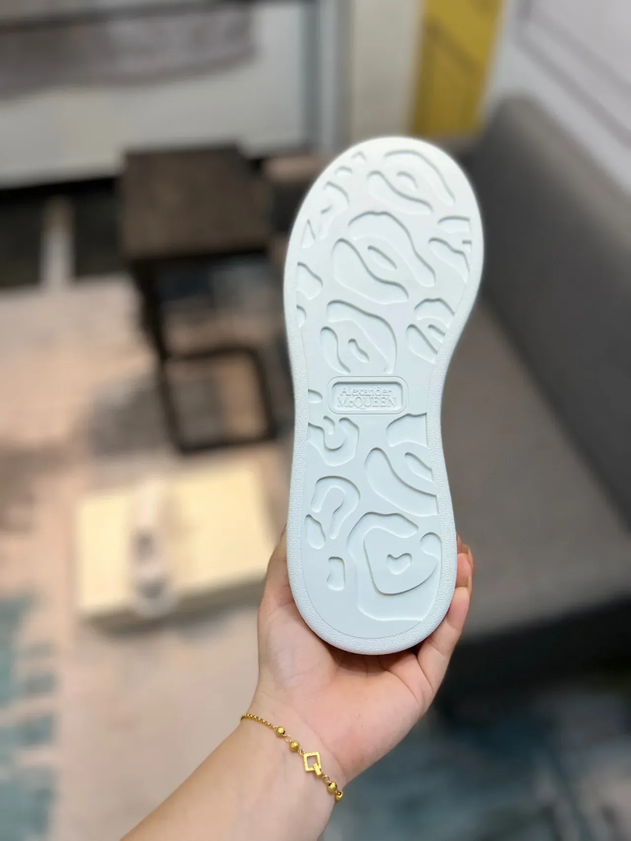 Alexander McQueen Oversized Sneaker White Studded Toe Lifestyle Sneakers 9