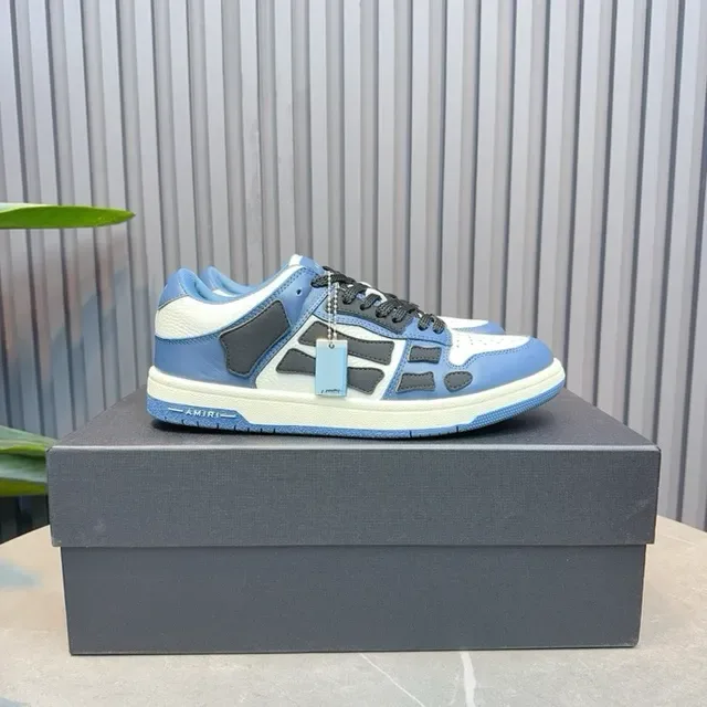 Amiri Blue Black Geometric Cage Overlay Layered Panel Construction Lifestyle Sneakers 4