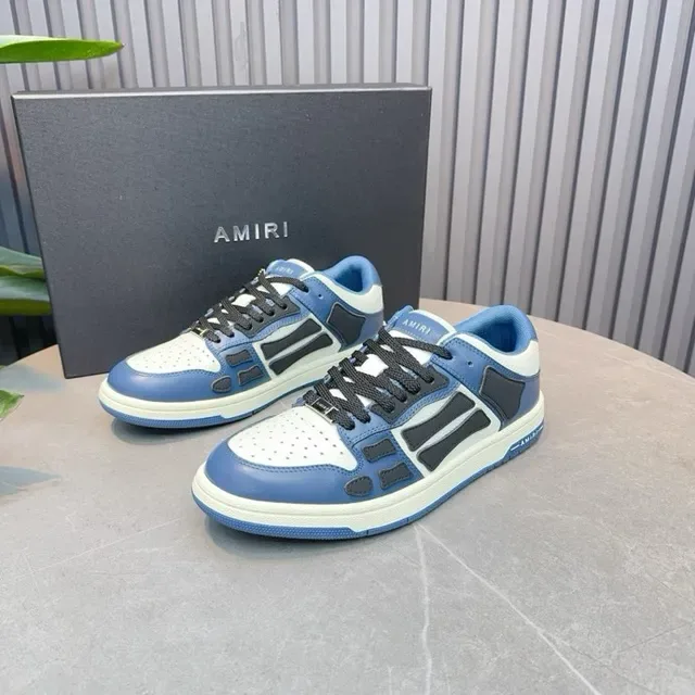 Amiri Blue Black Geometric Cage Overlay Layered Panel Construction Lifestyle Sneakers 5
