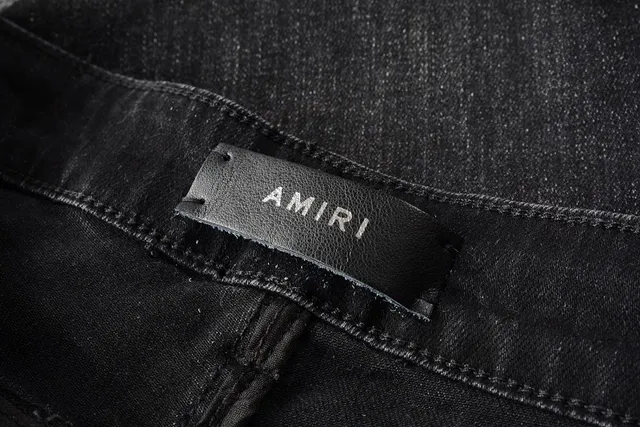 Amiri Distressed Slim Fit Black Pink Jeans 7
