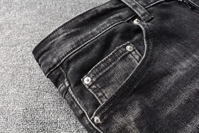 Amiri Distressed Slim Fit Black Pink Jeans 14