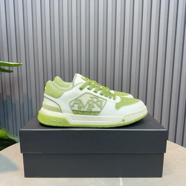 Amiri MA Court White and Lime Green Lifestyle Sneakers 2